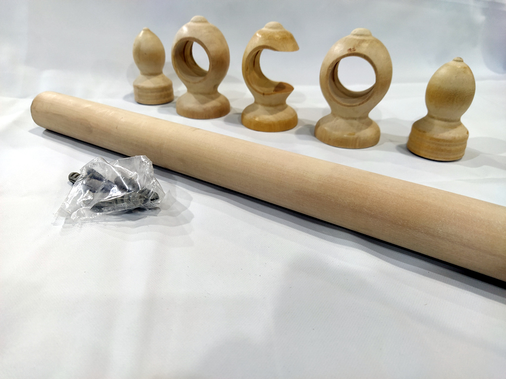 Barral de Madera Natural 32 mm - Kit completo